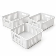 Handled Storage Baskets - White, Set of 3