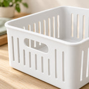 Handled Storage Baskets - White, Set of 3