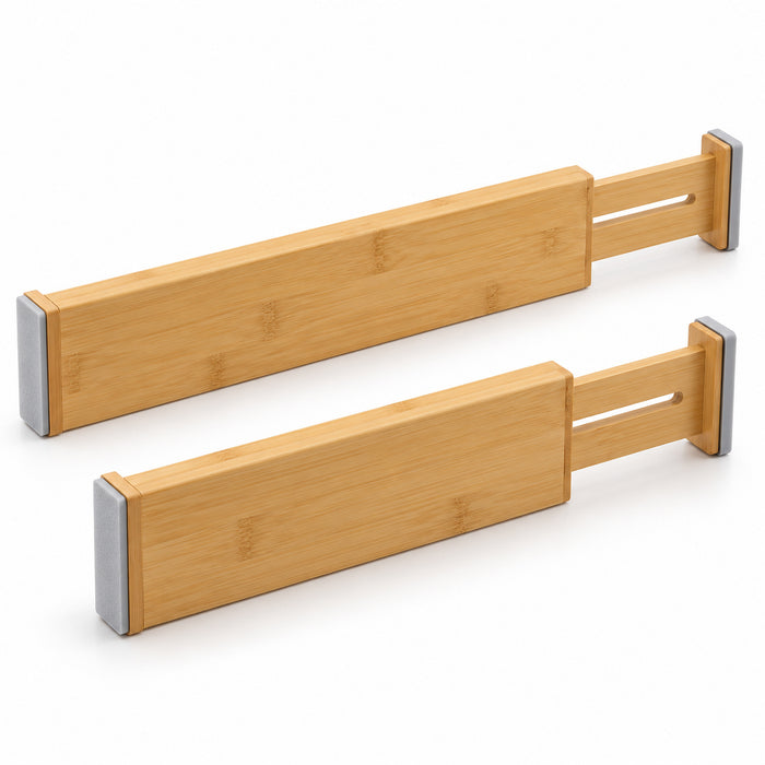 Expandable Bamboo Drawer Dividers - Set of 2