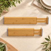 Expandable Bamboo Drawer Dividers - Set of 2